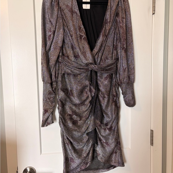 *NWT* ba&sh Metallic Ruched Mini Dress - Picture 5 of 5